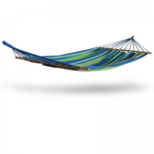 Hamaca brasileña doble con cama de madera para dos personas para el patio trasero, el porche, la tela de algodón tejida suave para uso en interiores y exteriores para el confort supremo hecho a mano
